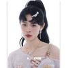 Silver-white Meteor series earrings, a sweet and cool female style, with a unique and original design, are fashionable and versatile. Wholesale of exquisite earrings details Picture